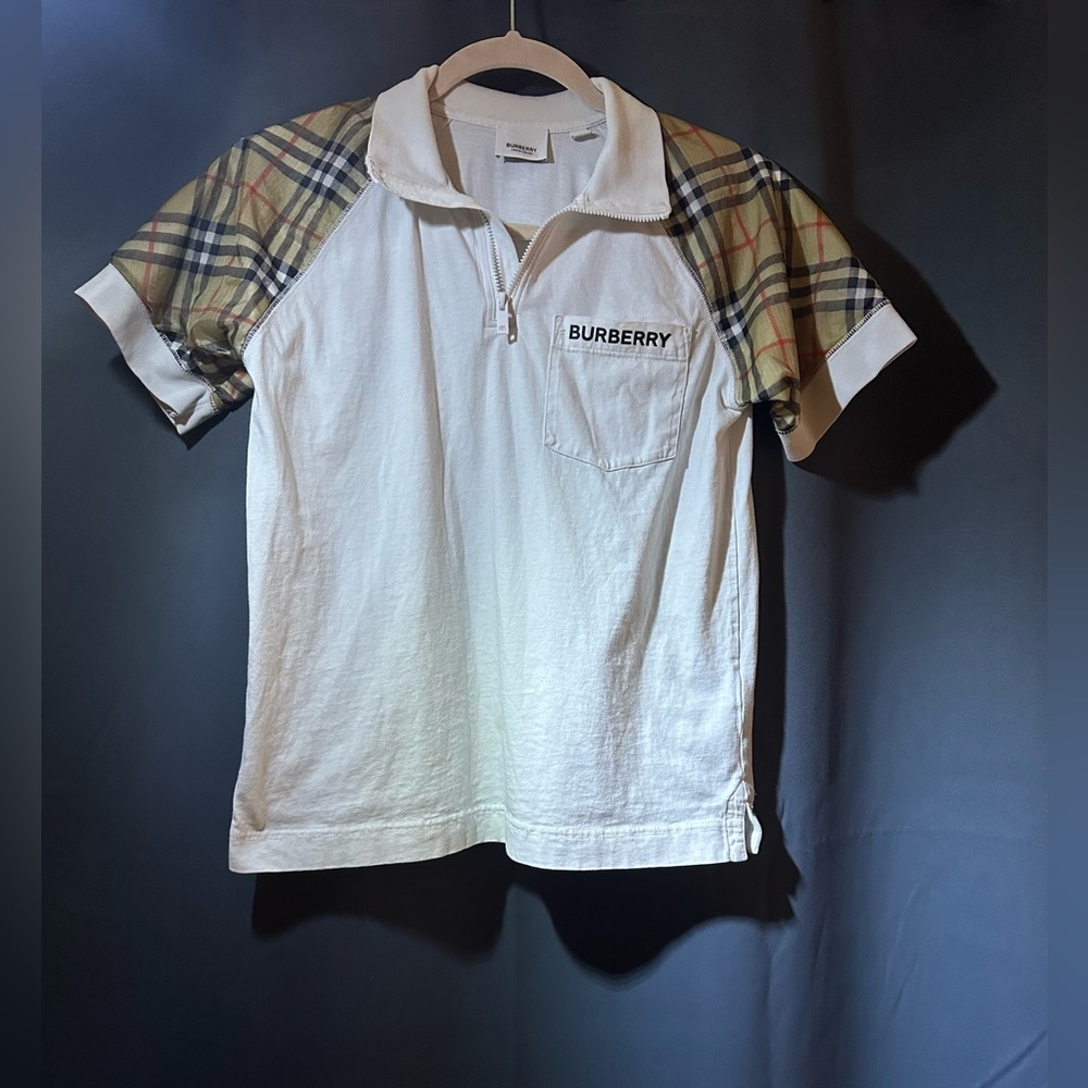 Burberry quarter zip shirt. Size 12Y 152cm.